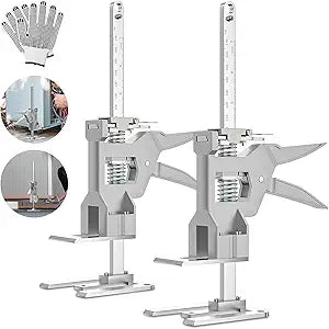 Labor Saving Arm Jack 2 Pack, 12 Inch All-Metal Hand Lifting Jack Tool, 440LBS Capacity Precise Control Slow/Fast Descent Furniture Jacks Lifter for Lifting Door Furniture, Wall Tile Positioning