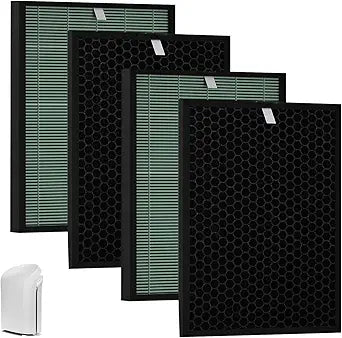 BioGS 2.0 Replacement Filter Kit Compatible with Rabbit Air SPA-550A & SPA-625A Γ 2 Set HEPA & Activated Carbon Filters | Captures Dust Odors for Home Large Room Pet Owner Γ 12Γ18 Month Supply
