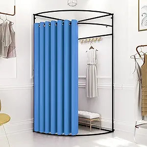 Changing Room,Portable Clothing Store Fitting Room,Used In Mall And Office, Dressing Room For Privacy Protection And Room Divider, With Metal Frame,Include Shading Curtain, Hanging Rod And Hook Up
