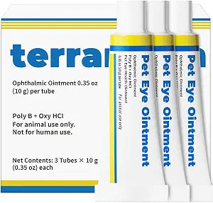 Pet Eye Health for Dogs, Cats, Cattle, Sheep, Horses, Birds, Puppies and Kittens - 3-Pack, 10g Each