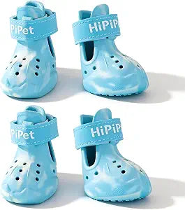 Dog Shoes, Waterproof Dogs Sandals for Hot Pavement, 4 Glow-in-The-Dark Dog Booties with EVA Foam,Dog Paw Protectors with Adjustable Strap&Non-Slip Sole,Outdoor Beach Clog for Small Medium Dogs,Size 3