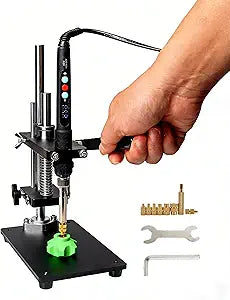 Vertical Heat Press Machine for Heat Set Inserts, Soldering Iron Insert Tool for Plastic and 3D Printed Parts, Includes M2/M2.5/M3/M4/M5/M6/M8 Tips