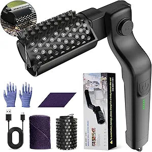 Electric Grill Brush, Cordless Rechargeable BBQ Grill Cleaning Brush, 180 Adjustable Angle, 3-Speed Motor, Stainless Steel Head, Electric Grill Cleaner for Outdoor Grill, Gas BBQ Grates & Griddles