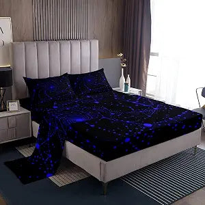 jejeloiu Kids 100% Cotton Honeycomb Bedding Set Twin Size, Hypoallergenic Geometric Bed Sheets Set Boys Girls Wrinkle-Free Sheet Set Teens Bedroom Decor 3Pcs