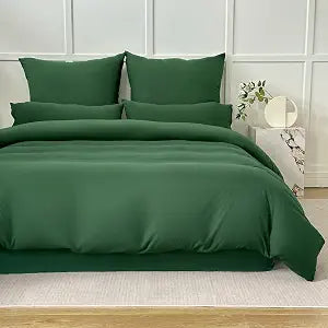 Duvet Cover King Set 3 Pcs Emerald Green Soft Microfiber Zipper