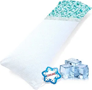 1 MIDDLE ONE Cooling Body Pillow, Memory Foam Body Pillows for Adults Sleeping, Long Pillow for Bed, Big Large Body Pillow for Side Sleeper, 20x54 Inch (White Blue Hex)