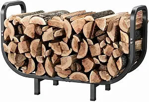 Firewood Rack Indoor, Heavy Duty Steel Wood Storage Rack for Fireplace