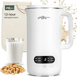 8-in-1, Nut Milk Maker Machine, Creamy Almond Milk, Oat Milk, Soy Milk, Soup Maker & Smoothies | 10 Stainless Steel Blades, Auto-Clean, Boil Water/Keep Warm | 12-Hour Delay Start, 32 oz