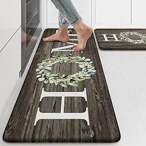 KIMODE Kitchen Mats,Anti Fatigue Kitchen Rugs Sets of 2, Non Slip Waterproof Kitchen Floor Mats, Ergonomic Cushioned Comfort Standing Mat for Home,Laundry, Office,Sink,Desk