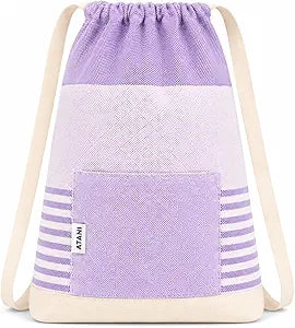 ATANI Turkish Beach Towel (71x39 Inches), Converts to a Bag, Oversized 100% Cotton Bath Towels Lightweight Quick-Dry Beach Blanket for Travel, Picnic, Camping, Yoga and Pool (Lavender)