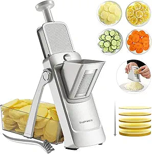 SupMaKin Upgrade Larger Safe Mandoline Slicer with Cheese Grater Potato Slicer for Chips, Vegetable & Food Cutter,Thickness Adjustable 0.1-8 mm, Kitchen Faster Slice (Only Slicer)