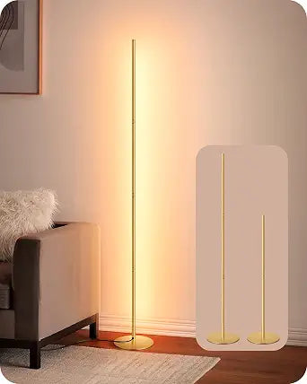 EDISHINE 59.84" Floor Lamps for Living Room, 3000K & Stepless Dimmable,Gold