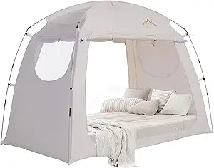uniHimal Bed Tent for Indoor Portable Light Reducing Twin Size Canopy Tents Breathable Lightweight Private Space Tent for Bed