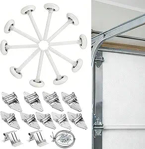 LIMICAR Nylon Garage Door Rollers 10 Pack with Hardware Kit  White 2" Quiet Wheels 4" Stem, 6200-2RS Dual Sealed Bearings, Hinges Brackets Wire Rope, Fits Standard 2" Track