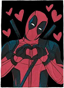 Jay Franco Plush Throw Blanket ��� Soft & Comfy 50x70 Inches Throw for Couch or Bed ��� Cozy Home D��cor for Living Room & Bedroom, Black - Deadpool