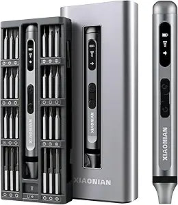 52 in 1 Electric Screwdriver Set,XIAONIAN 3.7V Mini Precision Screwdriver Set with 48 S2 Magnetic Bits,USB-C Charging Cable,LED Light,Small Repair Tool Kit for Phone,Watch,Eyeglasses,PC,Camera,Laptop