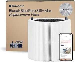 BLUEAIR Genuine Blue Pure F3MAX+ Replacement Filter for 311i+ Max Air Purifiers - AHAM Certified, HEPASilent Dual Filtration, Removes 99.97% of Particles & Odors, Genuine Carbon Filter