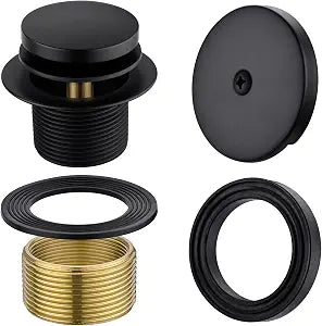 Brass Tip-Toe Tub Drain Kit, Matte Black Tub Drain and Overflow Kit with Single Hole