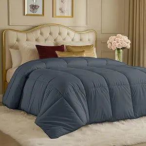 Utopia Bedding Comforters California King Size, All Season Duvet Insert, Down Alternative Box Stitched Bed Comforter with Corner Tabs, Machine Washable (Grey)