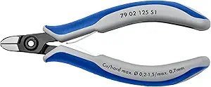 KNIPEX 79 02 125 S1 Aviation Round Nose Diagonal Cutters Comfort Grip