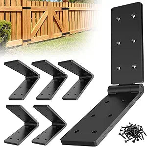Heavy Duty Hinges 270 Degree Folding Hinge for Bifold Doors, Double-Layer Black Iron Outdoor Gate Hinge 6PCS
