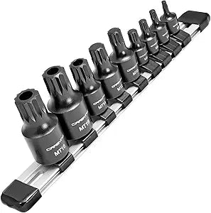 CARBYNE 9-Piece Triple Square Impact Socket Set, XZN Spline Bit, CrMo Steel, Manganese Phosphate Coating, Metric M4 to M18, 1/4 in. 3/8 in. and 1/2 in. Drive