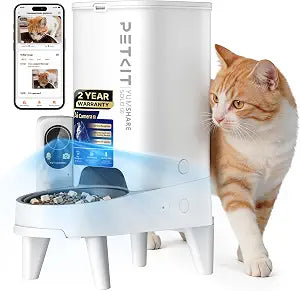 PETKIT Automatic Cat Feeder with Camera, Upgraded Multi-Cat Recognition, 2.4G&5G WiFi Pet Feeder with Freshness Preservation,3L Timed Food Dispenser with Low Food Sensor,Night Vision Motion Capturing