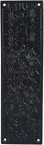Black Powder Coat 10.25Inch Height Iron Push Plate Ideal for Decorating Your Home or Office Doors