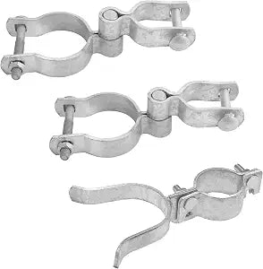 Chain Link Gate Hinge Kit, 1-3/8" x 2-3/8", Galvanized Steel