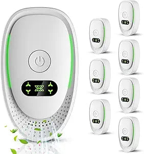 2026 Upgraded Air Ionizers for Dust Mites Smoke- 8 Pack Whole House Coverage,Plug in Air Purifiers for Home,Silent Electronic Air Ionizer for Allergies,Pet Dander&Odor, Steady Green Indicator Light