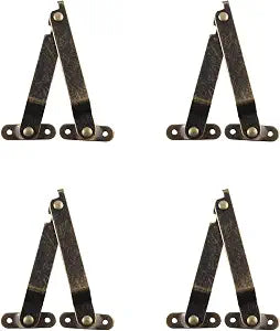 4 Pcs Large Antique Brass Lid Folding Support Hinges