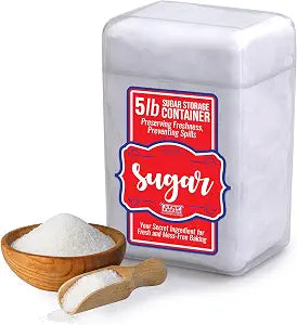 Stay Fresh Sugar Storage Container  Kitchen Discovery  Snap Close Sugar Canister Keeps Granules Fresh, Pourable and Spillproof for Optimal Sugar Storage