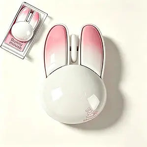 Wireless Mouse Bluetooth Cute Bunny Shape Small Quiet USB Optical Silent Funny Travel Cordless Mice for PC Laptop Desktop Computer Apple iPad Mac Macbook Air Pro Dell HP Chromebook Kids Women Men Gift