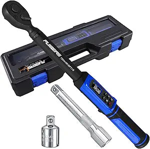 1/2" Digital Torque Wrench 1.5-99.56 Ft-lb (2-135 Nm) with 3/8" Adapter, Electronic Inch Pound Torque Wrench 3/8", 5 Units 1% Accuracy with Buzzer & LED Alerts for Car Bike Moto
