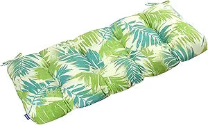 Outdoor Tufted Bench Cushion for Patio Furniture Loveseat Swing Cushions Overstuffed Outdoor Seat Cushions Water Resistance Fade Resistance(44'' x 19'', Green Bamboo)