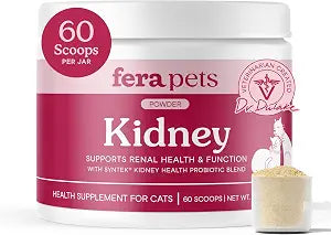 Fera Pets Cat Kidney Support Powder with Probiotics for Cats - 60 Scoops