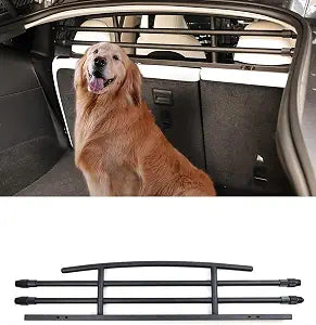 Model y Dog Barrier, Dog Car Barrier Car Pet Barrier Compatible with Tesla Model Y, Adjustable Large Pet Protective Barrier Anti-bite Heavy-Duty Metal Stainless Steel for Dog Travel Accessories