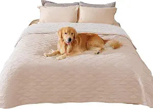 Luciphia 100% Waterproof Couch Cover Blanket for Dogs Anti-Slip Pet Couch Protector Sofa Mat Puppy Cat Blanket with Non-Slip Bottom, Beige, 82x120 Inch