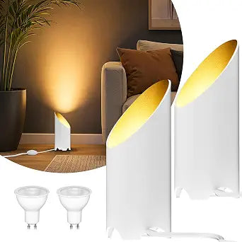 2 Pack uplights Indoor - 7W GU10, 3000K Mood & Accent Lighting