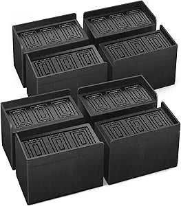 MYMULIKE Bed Risers 5 inch, 8 Pack Oversized Extra Large 7x4inch Post, 11000lbs Heavy Duty Couch Risers, L Shape Wide Opening Extra Large Furniture Risers for Bed, Couch, Sofa, Table, Chair