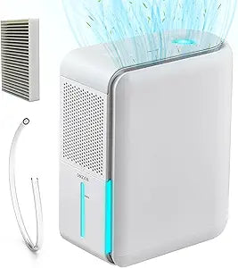 3 in 1 Dehumidifier, Humidifier & Aroma Diffuser with Air Combo One - 39Oz, Small Auto Purifier Humidity Control Quiet 27db Multifuctional Colorful Mist,for Bedroom/Bathroom/Bome/Basement(350 sq.ft)