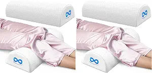Everlasting Comfort Under Knee Pillow for Back Sleeping - Memory Foam Half Moon Leg Bolster Pillow for Back Pain, Thoracic Support (Pack of 2)
