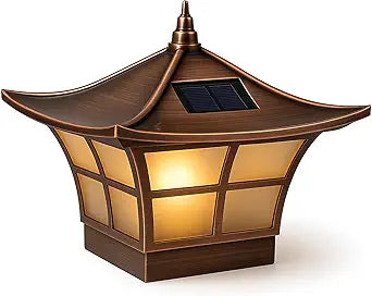 Classy Caps SL094 Ambience Solar Post Cap - Copper  High-Performance LED, Warm-Flickering Candle-Like Glow, Fits 3.5"x3.5" & 4"x4", Weather-Resistant, Ideal for Decks, Fences, Outdoor Posts