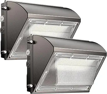 LED Wall Pack Light 120W, 18000LM 5000K Daylight, Outdoor Lighting with Dusk-to-Dawn Photocell, LED Wall Pack for Parking Lot, Warehouse, Yard, ETL Listed (120W - 2PACK)