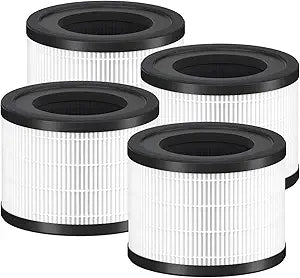 4 Pack AP-S0610L HEPA Replacement Filter Compatible With MOOKA AP-S0610L Purifiers, 3-IN-1 H13 True Hepa Filter & High-Efficiency Activated Carbon