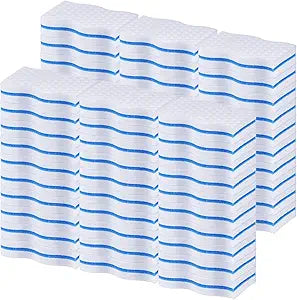 SiliFine Magic Extra Durable Sponge Eraser 3 Layer Density Cleaning Pads in Bulk Thick More Lasting Sponge Eraser for Bathroom Kitchen Floor Bathtub Toilet Cleaner(60 Pcs,White, Blue)