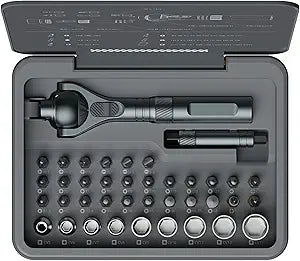 ATuMan 40 in 1 magnetic ratchet screwdriver set with Detachable Handle, 180 Ratchet Head, 45-Tooth Mechanism, Magnetic Tool Kit with Case for Computer, Electronics Repair, Ideal for Home, DIY
