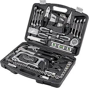 Amazon Basics 173-Piece General Household Hand Tool Set with Storage Case, Portable Tool Kit for Home Maintenance and Everyday Repairs