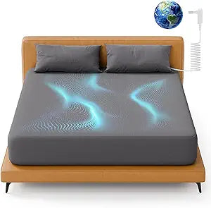 Grounding Fitted Sheets Twin XL, Grounding Sheets Twin XL with 10% Silver Fiber, 15'' Deep Pocket Grounded Fitted Bed Sheets for Better Sleep & Wellness, 39" x 80"x15", Gray