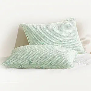 ACCURATEX King Pillows Set of 2, Adjustable Cooling Memory Foam Pillow | Double sided cooling shredded loft fill. Relief for neck shoulder pain; best for side back stomach sleepers, OEKO-TEX